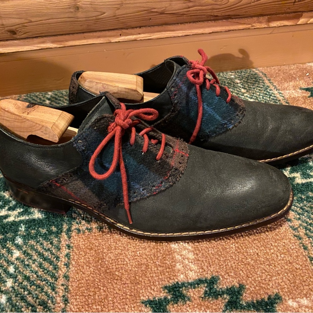 Cole Haan Black and Plaid Oxford Shoes